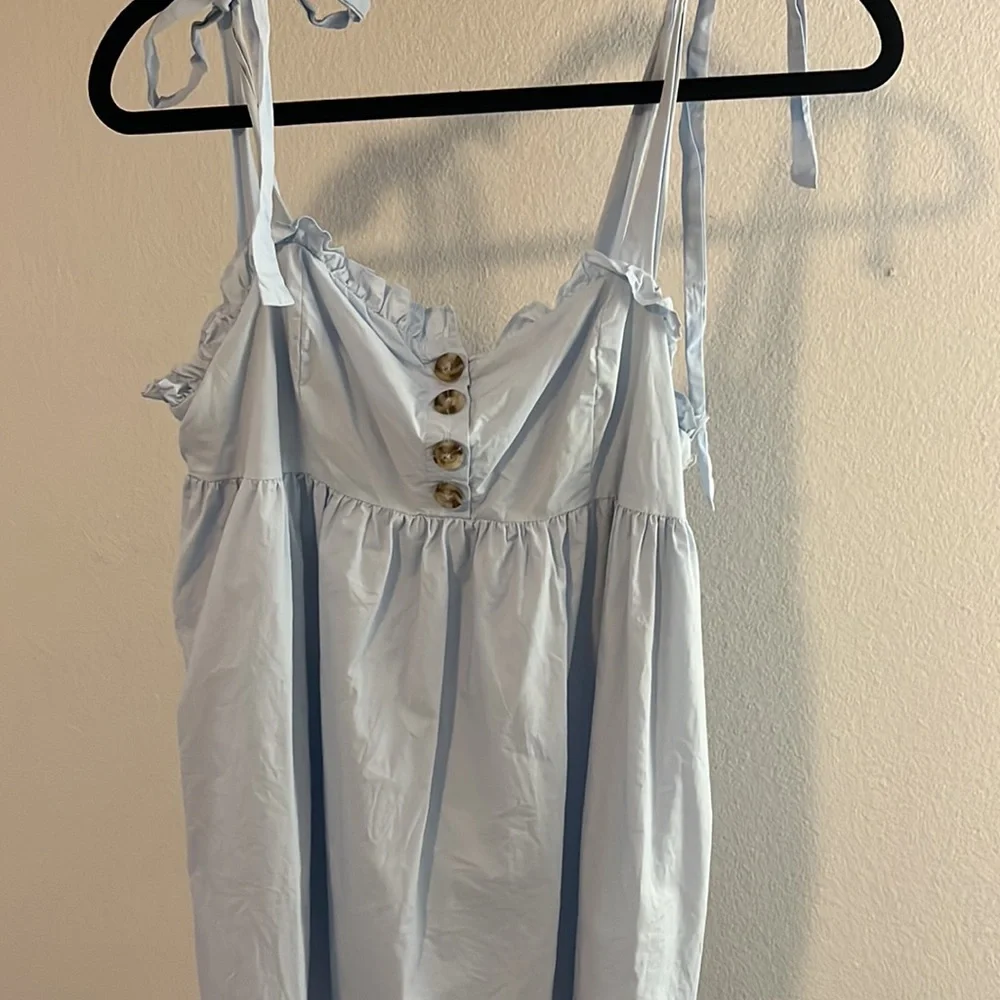 light pale blue urban outfitters mini babydoll dress - Picture 3 of 7